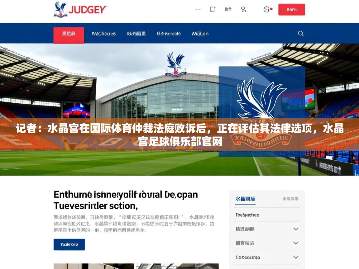 2025九游娱乐app口碑好记者:水晶宫在国际体育仲裁法庭败诉后,正在评估其法律选项,水晶宫足球俱乐部官网 第4张